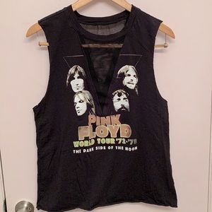 !!Cute Pink Floyd deep V mesh Tank!!
